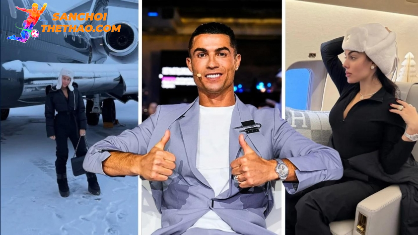 Ronaldo đã đưa bạn gái Georgina cùng các con đi du lịch bằng chuyên cơ mới (Ảnh: SportBible).